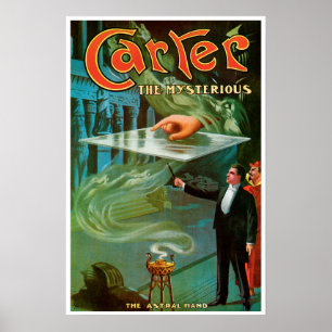 Poster Cartaz Mágico Antigo, Carter o Misterioso