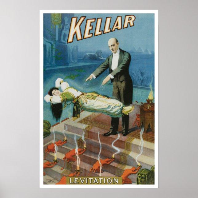 Pôster Cartaz Mágico Antigo, Mágico Harry Kellar (Frente)