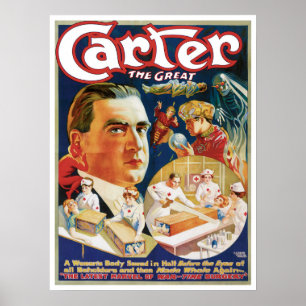 Pôster Cartaz Mágico Vintage, Mágico Carter o Grande