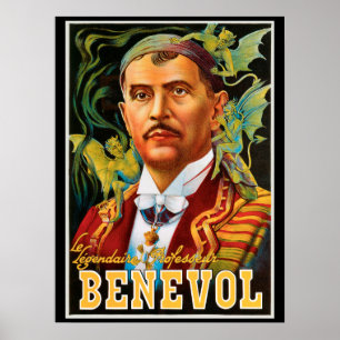 Poster Cartaz Mágico Vintage, Professor Lendário Benevol