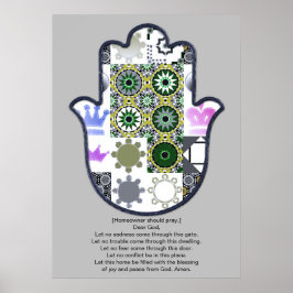 Poster Cartaz Mão de Khamsa Design 1 Dono Luxo