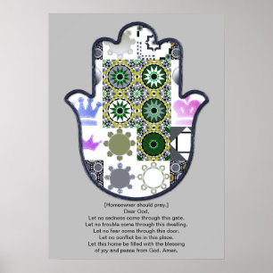 Poster Cartaz Mão de Khamsa Design 1 Dono Luxo