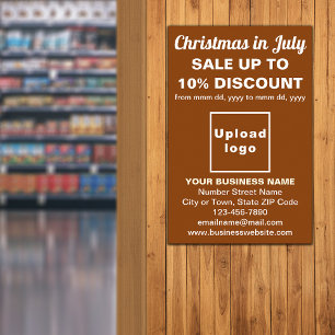 Poster Cartaz Marrom de Venda de Negócios de Natal em Jul