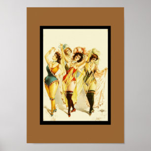 Pôster Cartaz Meninas Dançando Teatro Vintage