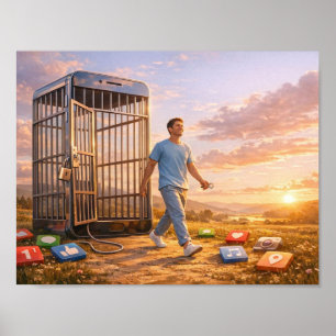 Poster Cartaz Mente Desbloqueada no Amanhecer Digital