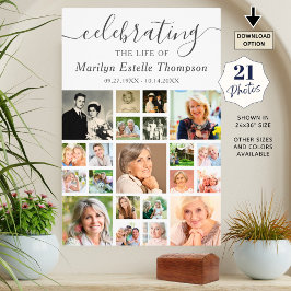 Poster Cartaz Minimalista com Roteiro de Colagem de Fotos