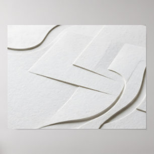 Poster Cartaz Minimalista de Relevo em Papel Branco Camad