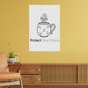 Poster Cartaz Minimalista Proteja Sua Paz