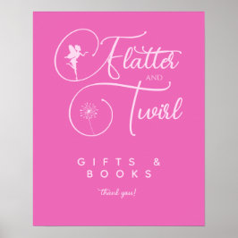 Poster Cartaz Minimalista Rosa de Presentes e Livros de F
