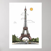 Cartaz Minimalista Torre Eiffel Paris