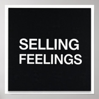 Poster Cartaz Minimalista Vender Sentimentos Humor Negro 