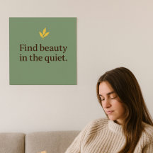Cartaz Minimalista Verde Sage para Espaços Calmos