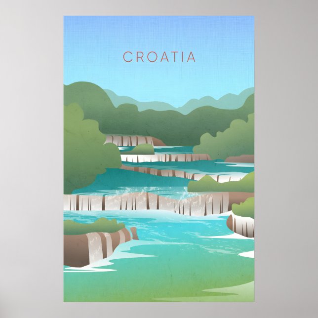Poster Cartaz Mínimo de Viagens da Croácia (Frente)