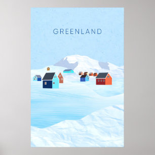 Poster Cartaz Mínimo de Viagens da Gronelândia