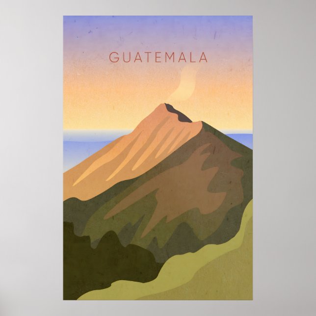 Poster Cartaz Mínimo de Viagens da Guatemala (Frente)
