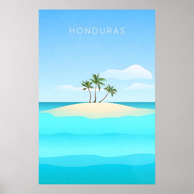 Poster Cartaz Mínimo de Viagens de Honduras (Frente)
