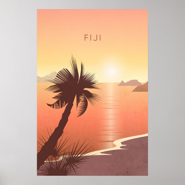 Poster Cartaz Mínimo de Viagens para Fiji (Frente)