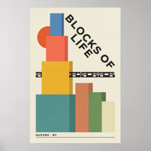 Poster Cartaz Modernista da Cidade de Queens