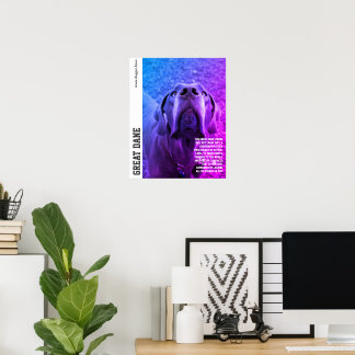 Poster Cartaz Moderno do Grande Dinamarquês verde