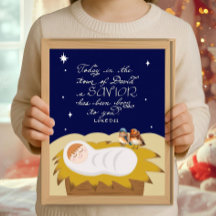 Cartaz Moderno do Versículo da Bíblia de Natal Luk
