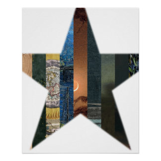 Pôster Cartaz Mosaico Estrela Estrelada