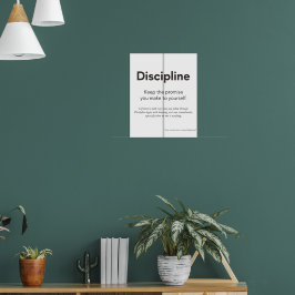 Poster Cartaz Motivacional de Disciplina Minimalista Pers