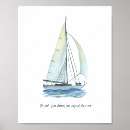 Poster Cartaz Motivacional de Navio e Mar