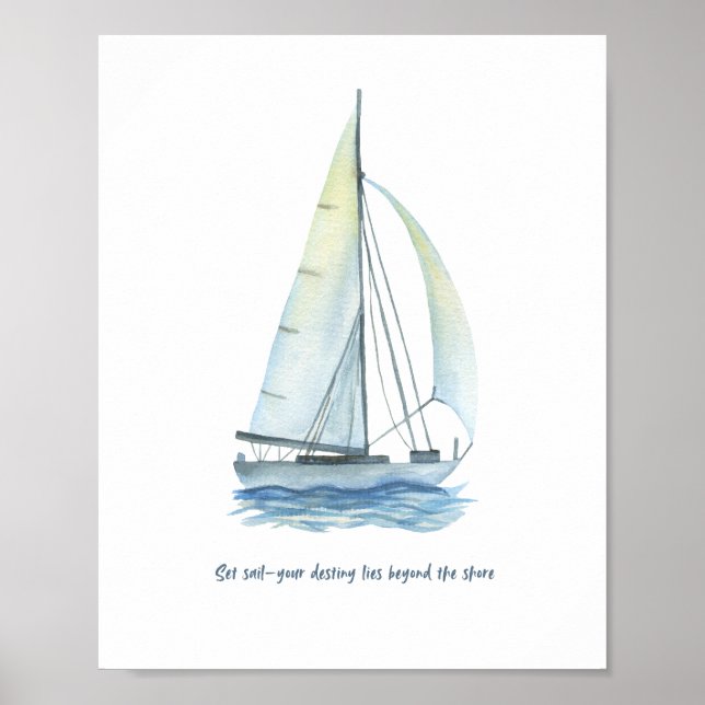 Poster Cartaz Motivacional de Navio e Mar (Frente)