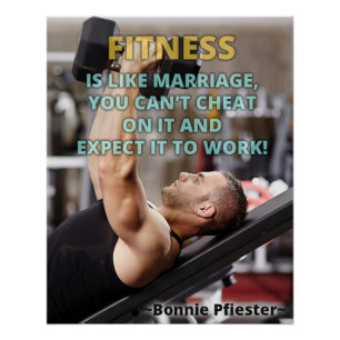 Pôster Cartaz Motivacional Fitness é Como Casamento