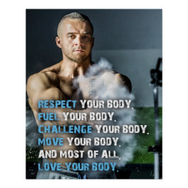 Pôster Cartaz Motivacional Respeite Seu Corpo