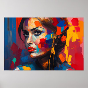 Poster Cartaz - Mulher Arco-Íris Abstrata