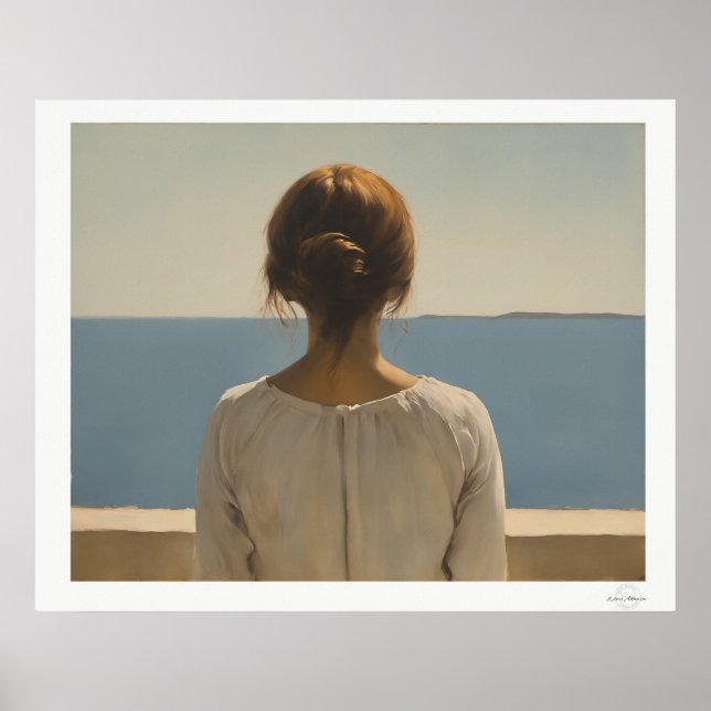 Poster Cartaz Mulher de Frente para o Mar (Frente)