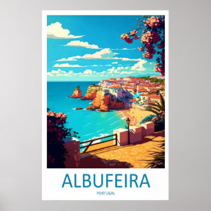 Poster Cartaz Nacional de Viagem de Esqui de Albufeira Pa