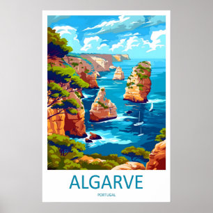 Poster Cartaz Nacional do Algarve Viagem Parque de Esqui 
