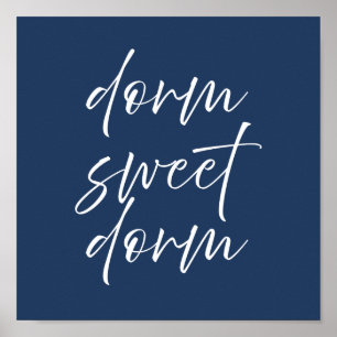 Poster Cartaz Navy Dorm Sweet Dorm Arte de Parede Prépp