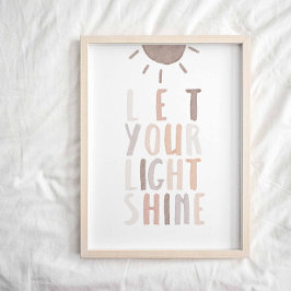 Poster Cartaz neutro deixe sua luz brilhar