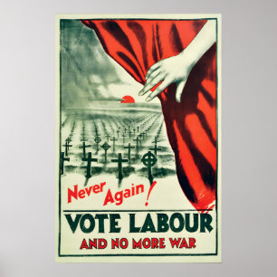 Poster Cartaz Nunca mais! Vote Trabalhista e não mais gue