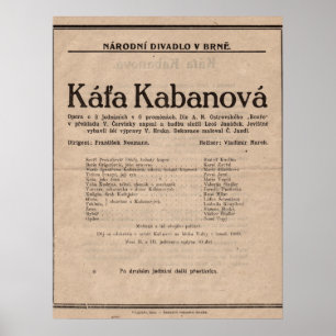 Poster Cartaz - Ópera de Leoš Janáček Káťa Kabanová