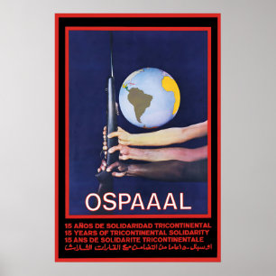Poster Cartaz OSPAAAL 15 anos de solidariedade em três