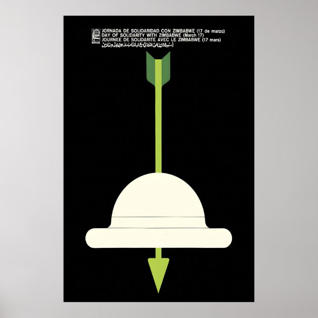 Poster Cartaz OSPAAAL Dia de Solidariedade com o Zimbábue (Frente)