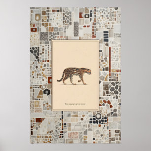 Poster Cartaz Padrão de Citação de Ilustração de Animal O