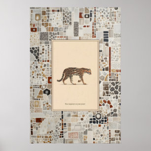 Poster Cartaz Padrão de Citação Ilustração de Animal Ocel