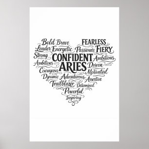 Poster Cartaz Paisagem de Áries Arte de Nuvem de Palavr
