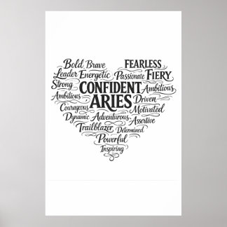 Poster Cartaz Paisagem de Áries | Arte de Nuvem de Palavr