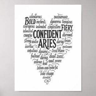 Poster Cartaz Paisagem de Áries Arte de Nuvem de Palavr
