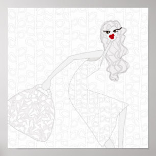 Poster Cartaz para Colorir Menina Feliz Dançando