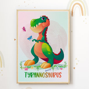 Poster Cartaz para Quarto Infantil de Dinossauro T-Rex Im