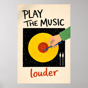 Poster Cartaz para Tocar a Música Mais Alta, Parede de Vi