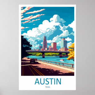 Poster Cartaz Parque Nacional de Esqui Austin Viagem Vint