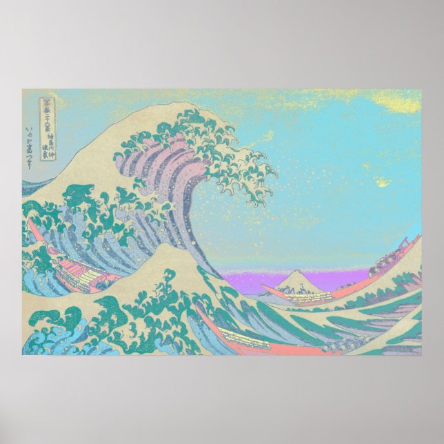 Poster Cartaz Pastel da Grande Onda (Frente)
